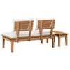 vidaXL Garden Bench 2 pcs Cream and Brown Solid Teak wood