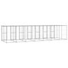 vidaXL Outdoor Dog Kennel Galvanised Steel with Roof 16.94 m&sup2;