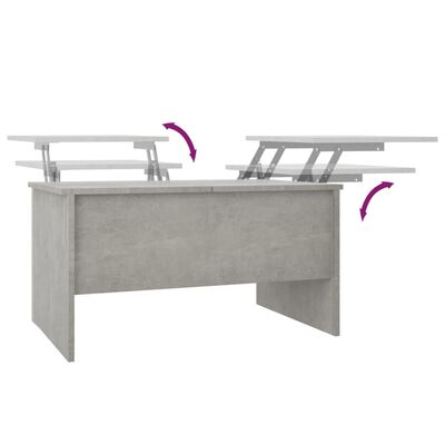 vidaXL Coffee Table Concrete Grey 80x50x42.5 cm Engineered Wood