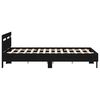 vidaXL Bed Frame with LED Black Oak 140 x 200 cm Engineered Wood