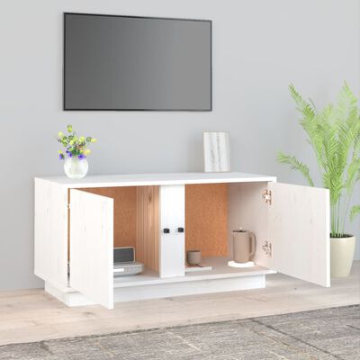 vidaXL TV Cabinet White 80x35x40.5 cm Solid Wood Pine