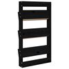 vidaXL Wall Planter 3-Tier 60x18.5x110 cm Black Solid Wood Pine