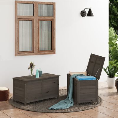 vidaXL Outdoor Cushion Box Anthracite 100x50x56 cm Solid Wood Fir
