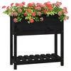 vidaXL Planter with Shelf Black 82.5x34.5x81 cm Solid Wood Pine