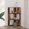 vidaXL Corner Bookcase 3-Tier Smoked Oak 50x50x102 cm Engineered Wood