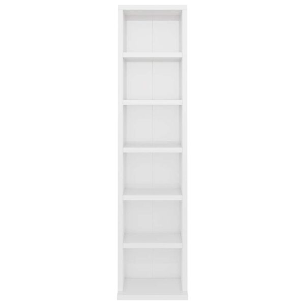 vidaXL CD Cabinet High Gloss White 21x20x88 cm Engineered Wood