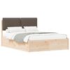 vidaXL Bed Frame with Upholstered Headboard Taupe 135 x 190 cm
