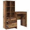 vidaXL Desk with Drawer 2 pcs Old Wood