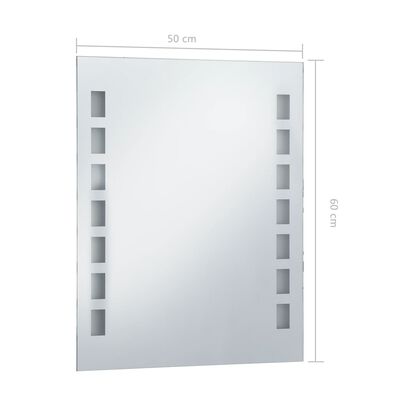 vidaXL Bathroom LED Wall Mirror 50x60 cm