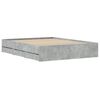 vidaXL Bed Frame with Drawers without Mattress Concrete Grey 140x200 cm