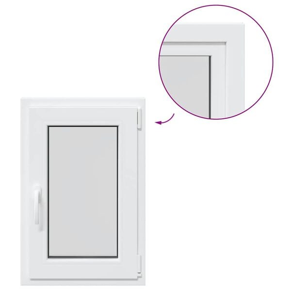 vidaXL Basement Window "RISOR" 50x75 cm Tilt&Turn DIN Left White