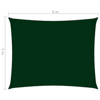 vidaXL Sunshade Sail Oxford Fabric Rectangular 5x6 m Dark Green