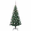 vidaXL Artificial Pre-lit Christmas Tree Green 150 cm PVC and Metal