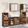 vidaXL Bathroom Furniture Set with Door 3 pcs Old Wood Engineered Wood