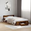 vidaXL Bed Frame with Drawer without Mattress Smoked Oak 75x190 cm Small Single