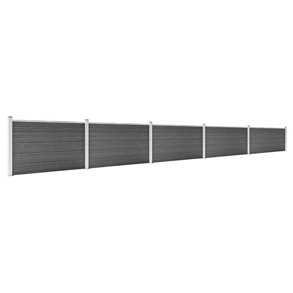 vidaXL Fence Panel Set WPC 872x105 cm Black