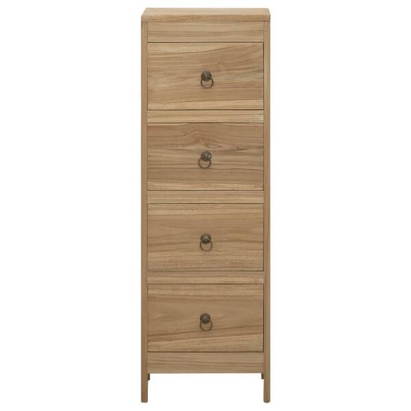 vidaXL Chest of Drawers 30x30x90 cm Solid Wood Teak