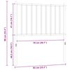 vidaXL Metal Replace Headboard White 80 cm