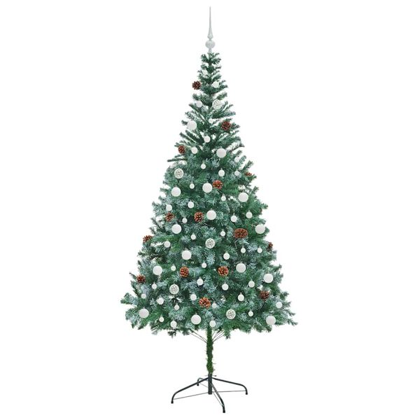 vidaXL Artificial Christmas Tree with Stand Green 210 cm PVC and Steel