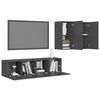 vidaXL 4 Piece TV Cabinet Set Grey Engineered Wood
