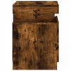 vidaXL Bedside Cabinet with LED Lights Smoked Oak 35x39x55 cm