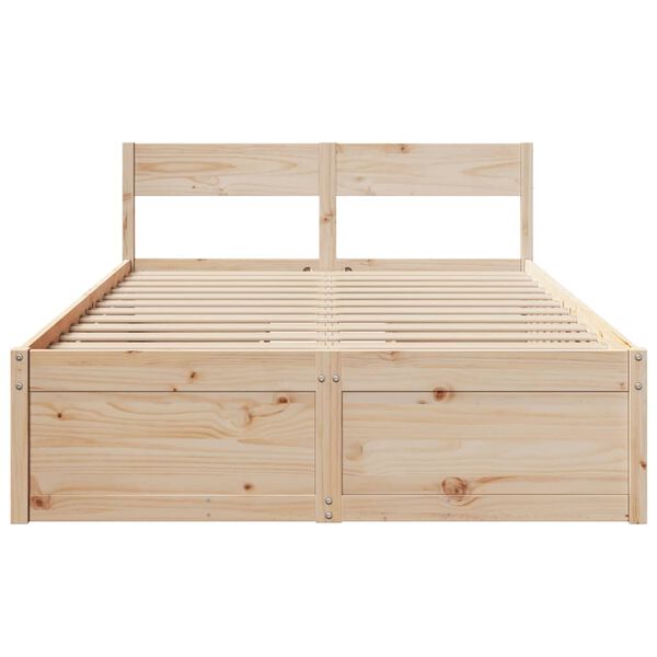 vidaXL Bed Frame without Mattress 135x190 cm Double Solid Wood Pine