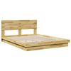 vidaXL Bed Frame with Headboard without Mattress 160x200 cm Solid Wood Oak