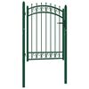 vidaXL Fence Gate with Spikes Steel 103x109.5 cm Green