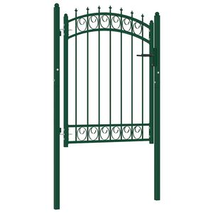 vidaXL Fence Gate with Spikes Steel 103x109.5 cm Green