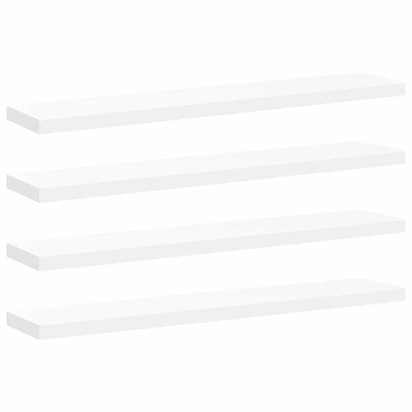 vidaXL Floating Wall Shelves 4 pcs White 120x23.5x3.8 cm MDF