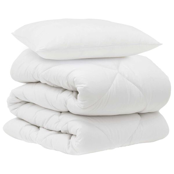 vidaXL Duvet with Pillow 2 pcs White Microfiber