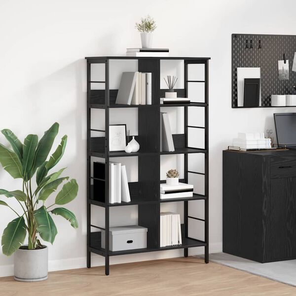 vidaXL Bookshelf Black Oak 82 x 32 x 144.5 cm Engineered Wood