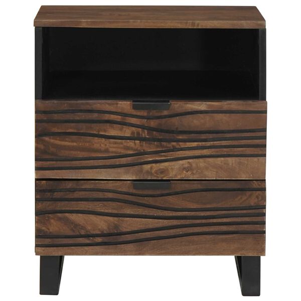 vidaXL Bedside Cabinet Walnut 50 x 33 x 62 cm Solid Acacia wood