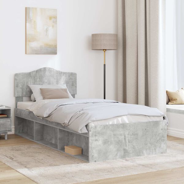 vidaXL Bed Frame Concerte Grey 90 x 190 cm Solid Pine Wood