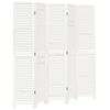 vidaXL Room Divider&nbsp;5 Panels White Solid Wood Paulownia