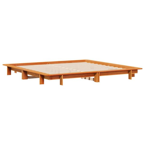 vidaXL Bed Frame without Mattress Wax Brown 180x200 cm Super King Solid Wood Pine