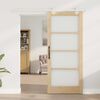 vidaXL Sliding Door Natural 86 x 198.5 cm Solid Pine Wood and Glass
