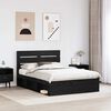 vidaXL Bed Frame with Headboard Black 140 x 200 cm Solid Pine Wood