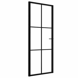 vidaXL Interior doors 76 x 201.5 cm Aluminium Black and Transparent