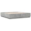 vidaXL Bed Frame with LED without Mattress Concrete Grey 200x200 cm