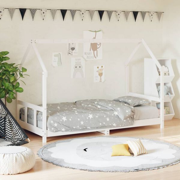 vidaXL Kids Bed Frame White 90x190 cm Solid Wood Pine