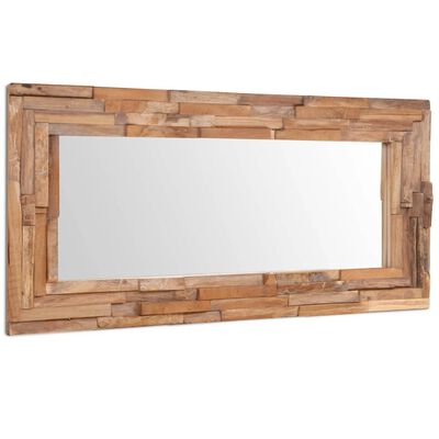 vidaXL Decorative Mirror Teak 120x60 cm Rectangular