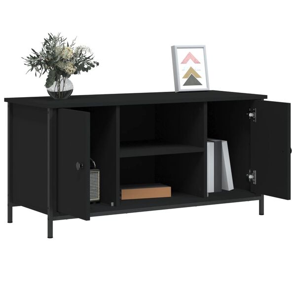 vidaXL TV Cabinet Black 100x40x50 cm Engineered Wood