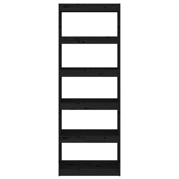 vidaXL Book Cabinet/Room Divider Black 60x30x167.5 cm Solid Wood Pine