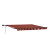 vidaXL Manual Retractable Awning with LED 450x300 cm Orange and Brown
