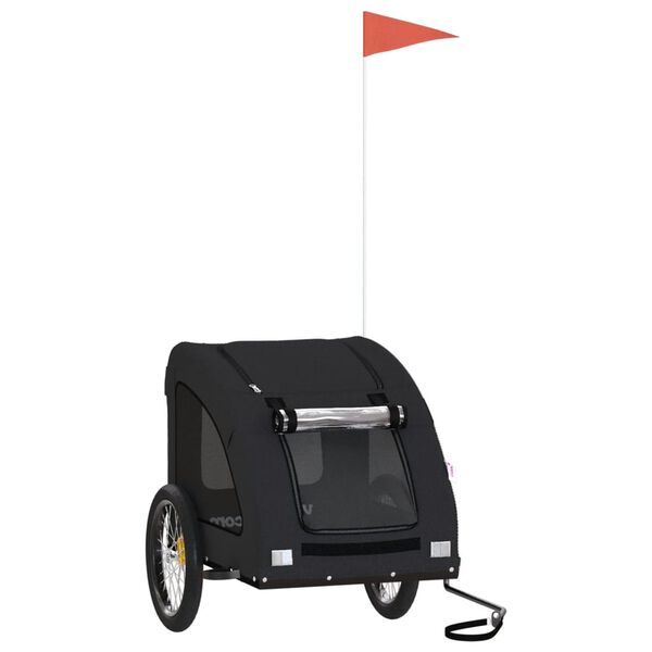 vidaXL Pet Bike Trailer Black Oxford Fabric and Iron