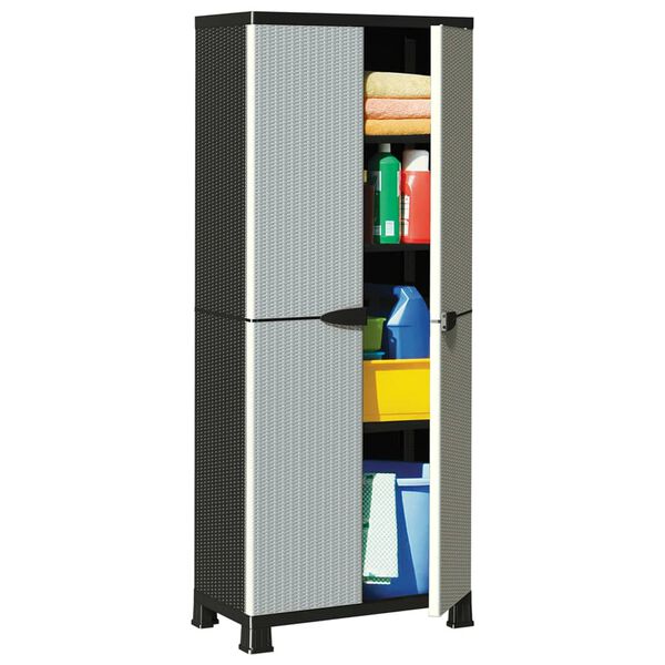 vidaXL Plastic Cabinet 68x39x171.5 cm Rattan Design