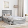 vidaXL Storage Bed with Drawer Grey Sonoma 75 x 190 cm Engineered Wood