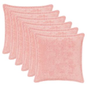 vidaXL Cushion Cover 6 pcs HOUTEN Pink 30 x 30 cm Faux Rabbit Fur