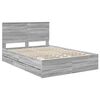 vidaXL Bed Frame with Drawer Grey Sonoma 140 x 190 cm Engineer Wood